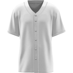 Baseball Jerseys Blank Button Down Shirts Plain Casual Short Sleeve Hipster Hip Hop Sports Adults Uniforms (White, XXXL)