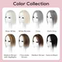 REECHO Human Hair Toppers for Women Real Human Thick Hair Topper Invisible Wiglett for Daily Wear Adding Instant Volume, Dark Gray