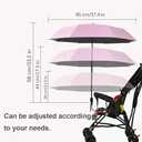Universal Baby Parasol, Baby Stroller Sun Shade Sun Protection Sun Shade for Strollers, Waterproof Umbrella for Trolley Bike, Bicycle Umbrella with Holder Clip Clamp（Pink）