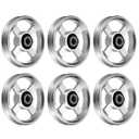 OwnMy 6PCS 95mm Aluminium Alloy Pulley Wheels Pulley System for Home Gym Exercise Machines Sports Fitness Equipments, Universal Bearing Pulley Wheels for Cable Machines Garage Doors, Silver