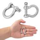 25 Packs 1/4 Inch 304 Stainless Steel D Ring Shackles Set for Outdoor Adventure?Traction Steel Wire and Heavy Duty Construction, Bow Shape, Anchor Shackles 6 mm, by GENHAKON