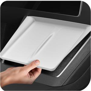 Spigen Ultra-Thin Wireless Charging Pad [Unobstructed Charging] Protective Silicone Mat Cover Accessories for 2025-2026 Tesla Model Y Juniper Premium/Performance - White