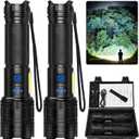 Flashlight Rechargeable 99,000 High Lumen - 2 Pack LED Flash Light with COB, 7 Modes Powerful Handheld Flashlight for Home, Camping (2)