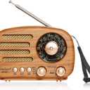 Portable Vintage Decor Radio, Retro Bluetooth Speaker, FM/AM/SW Old Fashion Classic Style, Adjustable Antenna, Rechargeable Battery Powered, Support TF Card, USB Playing Music-Light Color