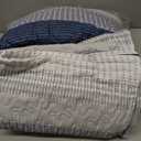 Andency Queen Quilt Bedding Set Mineral Blue, 3 Pieces Patchwork Summer Striped Ultra Soft Lightweight Bedspreads, Coverlets Set with 2 Pillow Shams for All Seasons (90"x96")