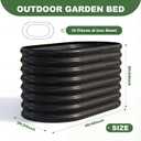 AHEONLAR 2 Pack 4x2x2ft Galvanized Raised Garden Bed Outdoor, Oval Sturdy and Durable Planter Boxes for Vegetables, Fruits, Flowers and Plants, Easy Assembly, Black, 4x2x2ft