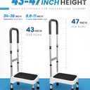 Sangohe Step Stool with Handle for Elderly, Aluminum Step Stools for Adults, Step Stool for Bed, Step Stool with Adjustable Handle and Legs, 275LBS Weight Capacity, 503A