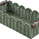 Toilet Paper Storage Basket Bathroom Counter Organizer Wicker Baskets for Organizing Cute Basket for Apartment Bedroom Nursery Room Kitchen Bathroom Decor-Green