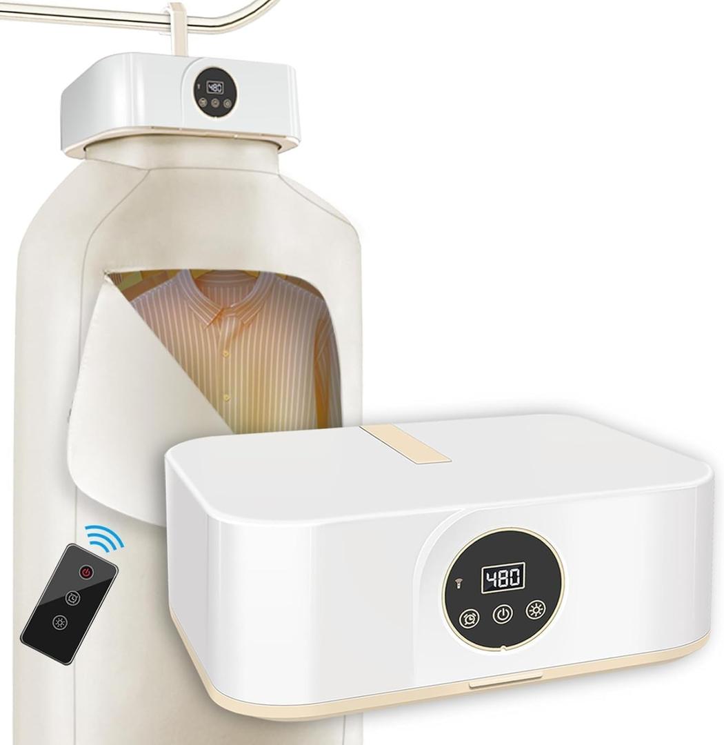 Portable Clothes Dryer, Electric Laundry Dryer with Remote Control, Foldable Remote Control Drying Machine With Dryer Bag, for Laundry Apartments and Travelling, Hotel Room