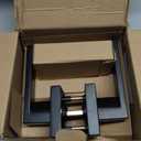 Estmoon 4 Pack Passage Door Knobs - Black Door Handle Interior Door Levers, Heavy Duty Non-Locking Locksets Hall Closet Handles, Reversible for Right & Left Sided Doors