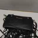 Wrangler Crossbody Small Purse for Women Wristlet Fringe Bag Western Purse (Angel Black)