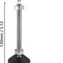 Bonsicoky 4 Pcs M10 Metal Adjustable Leveling Feet Heavy Duty, Swivel Furniture Glides Leveler for Table Desk Shelf Chair, Black, 5.1" x 1.9"/ 130mm x 48mm