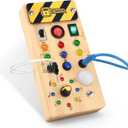 Montessori Busy Board for 1-3 Toddlers | LED Light, Sensory Learning Toy