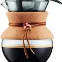 Bodum 17oz Pour Over Coffee Maker, High-Heat Borosilicate Glass with Reusable Stainless Steel Filter and Cork Grip - Made in Portugal, 17oz, Cork