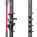 Vacuum Cleaner Stand, Compatible with Dyson Gen5 V15 V12 V11 V10 V8 V7 V6, Floor Cordless Vacuums Attachment Holder with 4 Hooks and 4 Shelves, Metal Storage Bracket Organizer, Black (with Hook and Shelf)