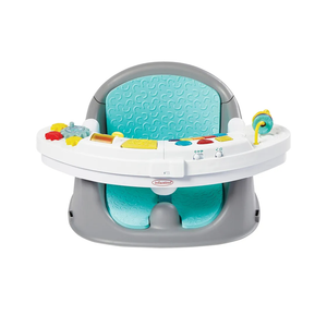Infantino Music & Lights 3-in-1 Discovery Seat & Booster, Toddler Booster Seat for Dining Table or Kitchen Chair, Baby Activity Center & Snack Tray, Teal