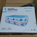 Inflatable Swimming Pool,82.7" X 55" X 23.6" Family Large Above Ground Pool,Kiddie Blow Up Pool for Backyard,Rectangle Summer Swim Inflatable Pool Outdoor Kids Toys