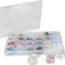 Everything Mary 24-Jar Bead Organizer  Large Clear Plastic Case for Diamond Painting, Jewelry & Craft Beads  Storage Box with Screw-Top Jars for Diamond Art & Small Supplies