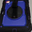 SEYMAC for iPad Pro 11 Inch Case M5 2025 / M4 2024, Heavy Duty Shockproof Protective Case with Screen Protector, 360 Rotating Stand, Hand/Shoulder Strap and Pen Holder, Blue