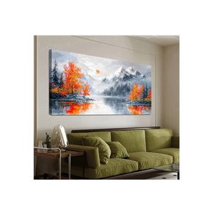 Canvas Oversized Wall Art Decor Wall Art Pictures for Living Room Artwork for Walls Large Vintage Forest Wall Art Prints Canvas Art Wall Decor Landscape Mountain Wall Art Bedroom Home Art Decor 29" X 58"