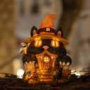 Halloween Decorations Light Up Halloween Village Houses Black Cat Haunted House Figurine for Indoor Table Mantel Shelf Decor,Props Haunted Collectible Gifts