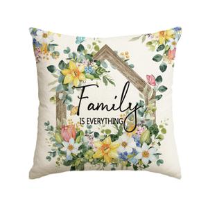 AVOIN colorlife Home Sweet Home Birds Floral Throw Pillow Covers, 18 x 18 Inch Spring Summer Flowers Cushion Case Decoration for Sofa Couch Living Room Bedroom Decor Set of 2