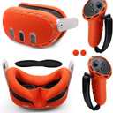IFOYO 5-in-1 Silicone Protective Case Set for Meta Oculus Quest 3, Controller Grips Cover, VR Shell, Face Cover and Lens Protectors, Anti-Slip Full Protection