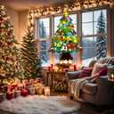 3.2Ft DIY Felt Christmas Tree Set for Kids Toddlers, 32 Hanging Ornaments Felt Christmas Tree with Light Wall Craft Kits for Xmas Party Office Decoration, New Year Door Wall Decorations