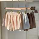 SOLY HUX Women's Summer Shorts 3 Packs Elastic Waist Wide Leg Casual Cotton Shorts Sets Beige White Multi X-Large