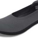 WHITIN Women's Barefoot Ballet Flats Shoes Wide Toe Box Zero Drop Sole Minimalist Size 7 Knit Extra Width Fit Comfort Non Slip Dress Walking Grey, 38