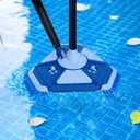 Pool Vacuum Head,Pool Cleaner Head with Side Brush Universal Steering Handle & Universal Rotatable Hose Adapter, Connect 1-1/4", 1-1/2" Hose forDurable above ground pool vacuum cleaner head