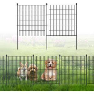 No Dig Fence Tall Garden Fence, 5 Panels Dog Fence Animal Barrier, Arched Flower Bed Edging Ornamental Wire Border for Yard Patio (5 Panels - 24 in(H) X 10 ft(L))