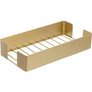 MyGift Modern Gold Tone Metal Guest Bathroom Countertop Folded Paper Towel Holder, Commercial Disposable Napkin Storage Tray for Sink Counter Vanity Table