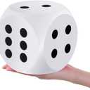 Shappy 6 Inches Foam Dice Fun Filled Large Educational Toy Kawaii Giant Dice Decorative Eva Foam Jumbo Cube Big Square Building Blocks for Game Nights Learning Sessions(White,1 Pc)