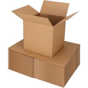 ZBEIVAN Shipping Boxes Mailers 10x10x10 inches Corrugated Cardboard Small Packing Kraft Moving Mailing Box, Pack of 15