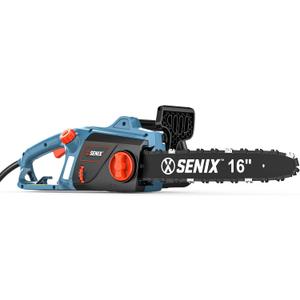 SENIX Electric Chainsaw, 16" Corded Chainsaw,12 Amp Chain Saw for Wood Cutting, Tree Trimming, Garden Tool for Pruning, Branch Cutting, Yard, Fathers Day Gift for Men,Gardener, CSE12-M