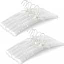TOPIA HANGER Padded Hangers for Women Clothing,17-inch Satin Hangers 10 Pack Thick Foam Padded No Shoulder Bump for Sweaters, Coat, Blouses, Dresses-White, CT18W-10
