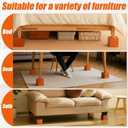 4 Inch Solid Wood Bed Furniture Risers Set of 4, Light Brown Square Heavy Duty Couch Lifters Brown Wooden Furniture Risers Blocks for Bed Frame, Sofa, Chair, Table, Cabinet, and More