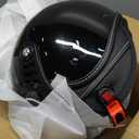 Yesmotor 3/4 Motorcycle Helmets Retro Open Face Vespa Scooters Helmet with Clear Visor for Men and Women- DOT Approved, Small