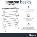 Amazon Basics Foldable Portable Metal Clothes Drying Rack for Indoor Air Drying, Energy Saving, 14.5 x 29.5 x 41.8 inches, Chrome Silver