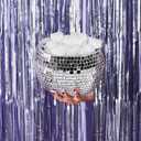 NPW Disco Ball Ice Bucket Large Mirrored Cocktail & Champagne Ice Bucket for Parties, Girls Night & Bachelorette