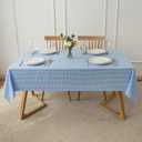maxmill Checkered Tablecloth Stain Resistant Waterproof, Wrinkle Resistant Washable Heavy Weight Kitchen Table Cloth Gingham for Dining Room and Outdoor Use, Rectangle 60 x 120 Inch Light Blue White
