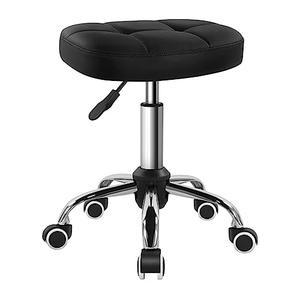Black Minimalist Swivel Stool with Wheel Perfect for Work SPA Shop Massage Height-Adjustable and Cost-Effective Rolling Stool Chair with Square Seat