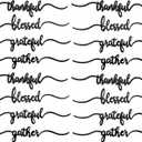 Jetec 16 Pieces Thanksgiving Cutout Signs Thankful Wood Cutout Plate Sign Grateful Blessed Gather Table Sign Decorations Rustic Wood Wall Decor for Thanksgiving Christmas, 2 x 9.8 in (Black)