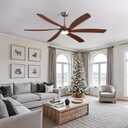 64 Inch Brown Ceiling Fans with Lights, Reversible Quiet DC Motor, Modern Ceiling Fan with Light and Remote, Indoor or Outdoor Use