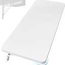 Wall Mounted Folding Table 39.4L x 19.7W, Laundry Folding Table with Heavy Duty Metal Collapsible Shelf Brackets, 220 LBS Capacity, Wall Mounted Desk Fold Down for Small Spaces, White