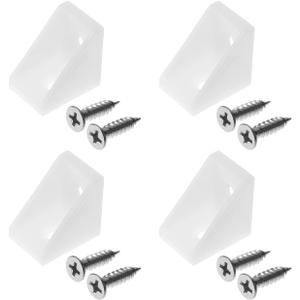 MroMax 100Pcs Plastic Corner Braces White L Brackets, 0.79" x 0.79" x 0.59" (LxWxH) Right Angle Bracket, Ideal for Supporting/Reinforcing Light-Duty Shelves, DIY Projects and Furniture Assembly