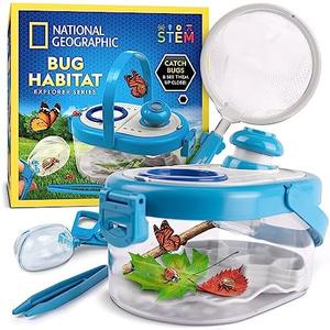 National Geographic Bug Catcher Kit for Kids - Kids Bug Habitat with Magnified Viewer, Bug Catcher, Tweezers & Learning Guide, Insect Habitat, Outdoor Toys, Kids Bug Catching Kit, Bug Box
