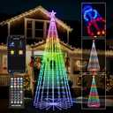 9FT Smart Christmas Tree Lights with Ball Ornaments, App & Remote Control, 316 RGB Color Changing LED Cone Tree Lights, Music Sync, Custom Light Show, Waterproof Decoration for Xmas, New Year, Parties