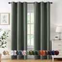 MIULEE Blackout Curtains for Bedroom Living Room 2 Panels, Thermal Insulated Room Darkening Drapes Grommet Noise Reducing Light Blocking Window Treatments 72 Inches Long 40x72 Inch Dark Mallard